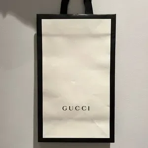 Gucci paper cheap bag white